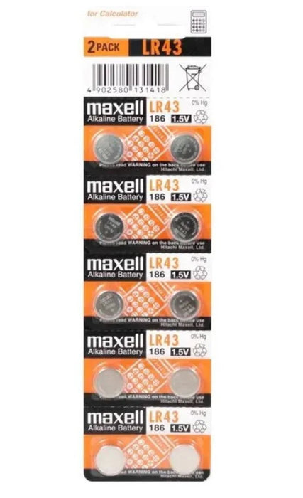 Maxell Alkaline Battery LR43 10 PACK 1.5V MXLR43 - LX2001 - Homewares, Outdoor, Phone Accessories, Cases, Speakers, Headphones + More -