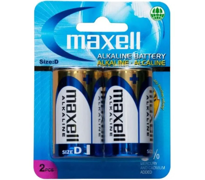 Maxell D Size Alkaline Batteries 2 Pack LR20GD-2B
