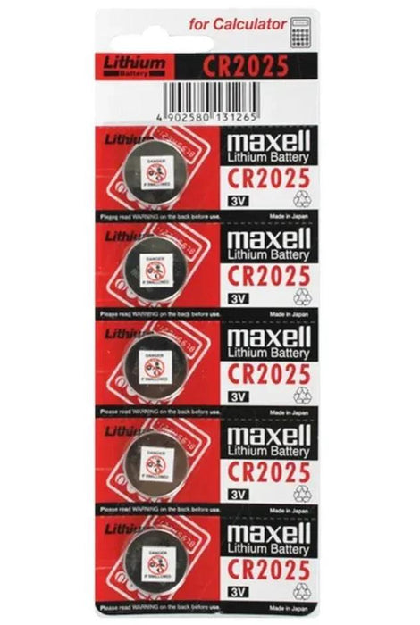 Maxell Lithium Battery CR2025 3V Coin Cell - 5 Pack - LX2001 - Homewares, Outdoor, Phone Accessories, Cases, Speakers, Headphones + More -