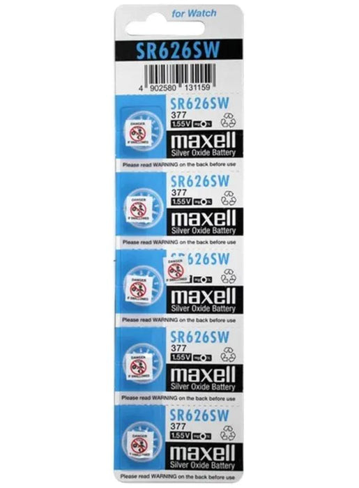 Maxell Silver Oxide SR626SW Watch Battery Button Cell - 5 Pack - LX2001 - Homewares, Outdoor, Phone Accessories, Cases, Speakers, Headphones + More -