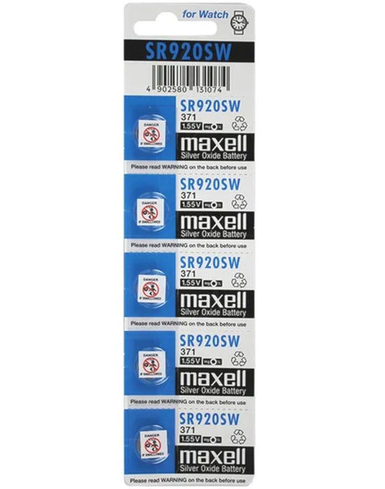 Maxell Silver Oxide SR920SW Watch Battery Button Cell - 5 Pack