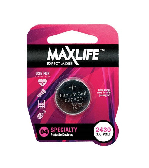 Maxlife BAT2430 CR2430 Lithium Button Cell Battery