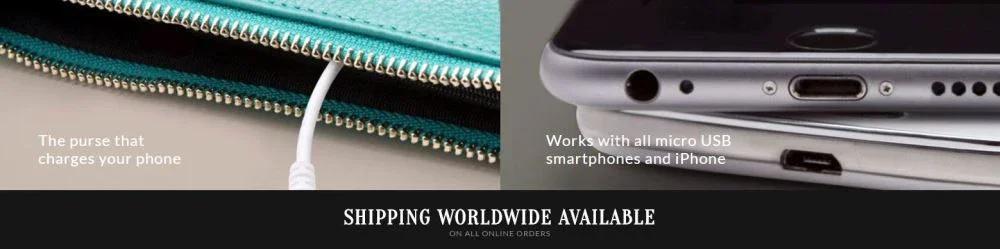 MightyPurse Large Leather Bag with 4000mAh Battery Pack - Powder Blue - LX2001 - Homewares, Outdoor, Phone Accessories, Cases, Speakers, Headphones + More -