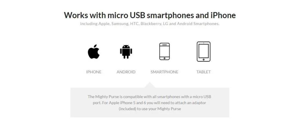 MightyPurse Large Leather Bag with 4000mAh Battery Pack - Powder Blue - LX2001 - Homewares, Outdoor, Phone Accessories, Cases, Speakers, Headphones + More -