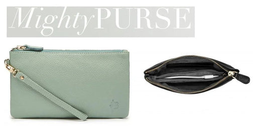 MightyPurse Large Leather Bag with 4000mAh Battery Pack - Powder Blue - LX2001 - Homewares, Outdoor, Phone Accessories, Cases, Speakers, Headphones + More -