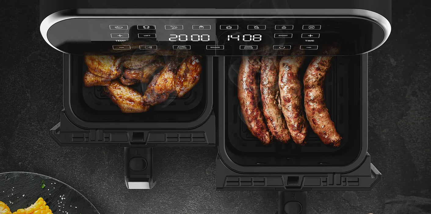 Mila EasyChef Dual 4L + 4L dual basket air fryer with touch control MLA-300DLAF - LX2001 - Homewares, Outdoor, Phone Accessories, Cases, Speakers, Headphones + More -