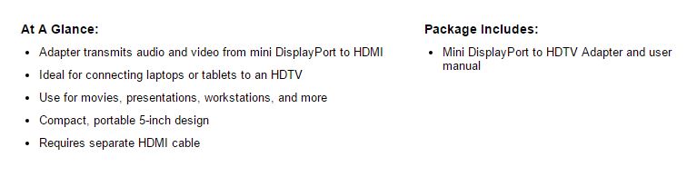 Belkin Mini DisplayPort™ to HDMI Cable 4K F2CD079BT