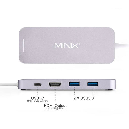 Minix USB-C Hub 240GB SSD Storage 4K HDMI Port + 2 x USB 3.0 Port - Grey NEO-S2GR - LX2001 - Homewares, Outdoor, Phone Accessories, Cases, Speakers, Headphones + More -