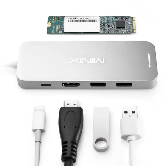 Minix USB-C Hub 240GB SSD Storage 4K HDMI Port + 2 x USB 3.0 Port - Silver NEO-S2SI - LX2001 - Homewares, Outdoor, Phone Accessories, Cases, Speakers, Headphones + More -