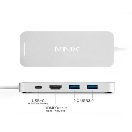 Minix USB-C Hub 240GB SSD Storage 4K HDMI Port + 2 x USB 3.0 Port - Silver NEO-S2SI - LX2001 - Homewares, Outdoor, Phone Accessories, Cases, Speakers, Headphones + More -