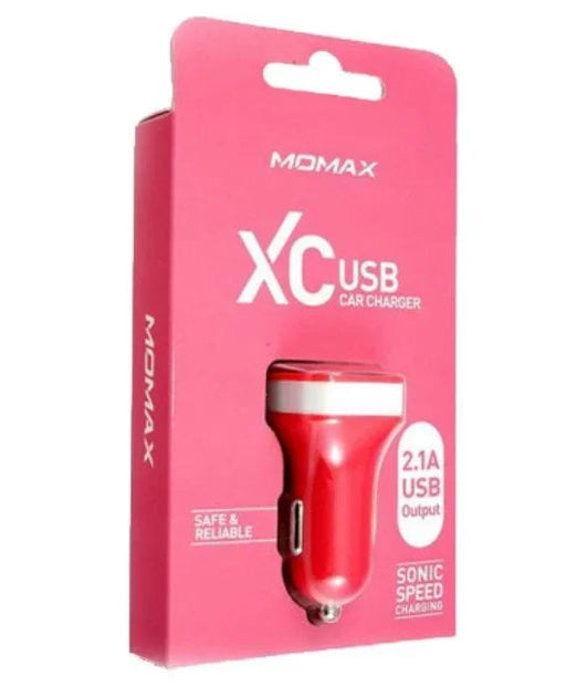 Momax XC USB 2.1A Car Charger - Pink SXSP - LX2001 - Homewares, Outdoor, Phone Accessories, Cases, Speakers, Headphones + More -