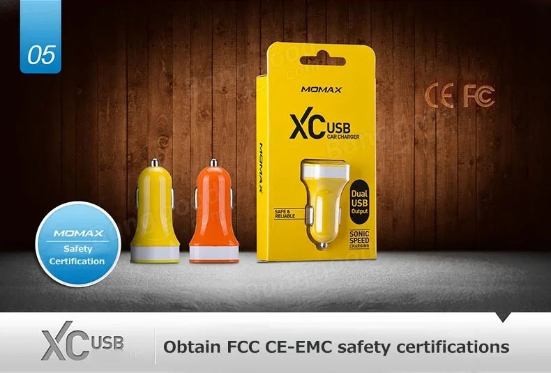 Momax XC USB 2.1A Car Charger - Yellow SXSY - LX2001 - Homewares, Outdoor, Phone Accessories, Cases, Speakers, Headphones + More -