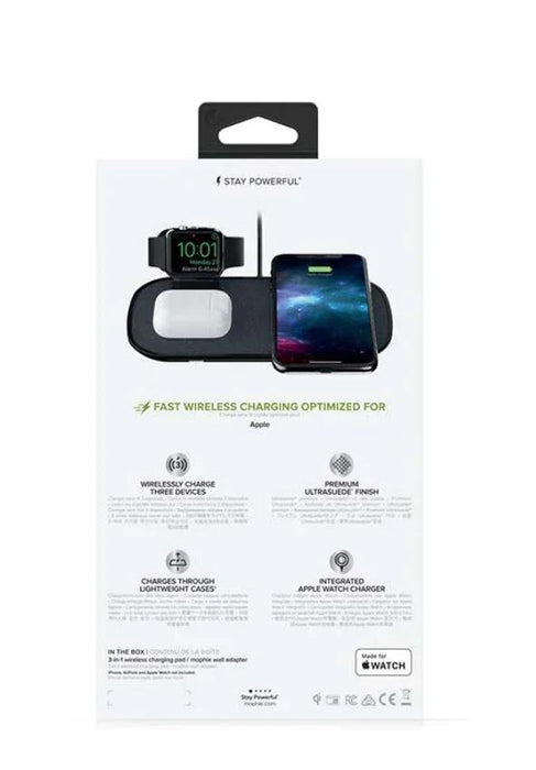 Mophie Qi Wireless Charging Pad - Black 3 in 1 AirPods iPhone Apple Watch 409903656 - LX2001 - Homewares, Outdoor, Phone Accessories, Cases, Speakers, Headphones + More -