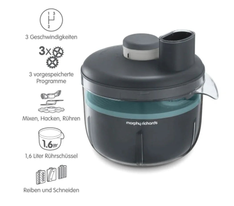 Morphy Richards Prepstar Compact Food Processor - Black 401014 05011832061911 - LX2001 - Homewares, Outdoor, Phone Accessories, Cases, Speakers, Headphones + More -