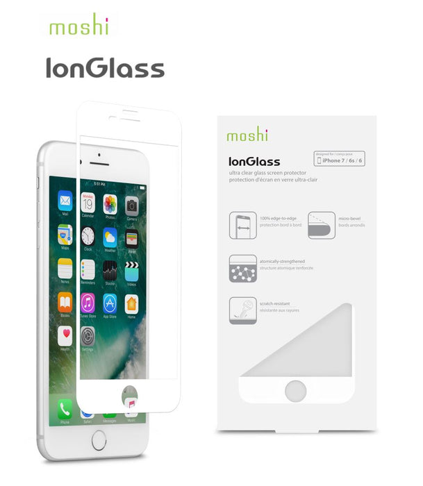 Moshi Ion Glass Screen Protector for iPhone 7 Plus - White 99MO096004