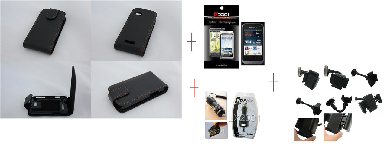 Motorola Defy Mini Leather Case Car Kit Charger