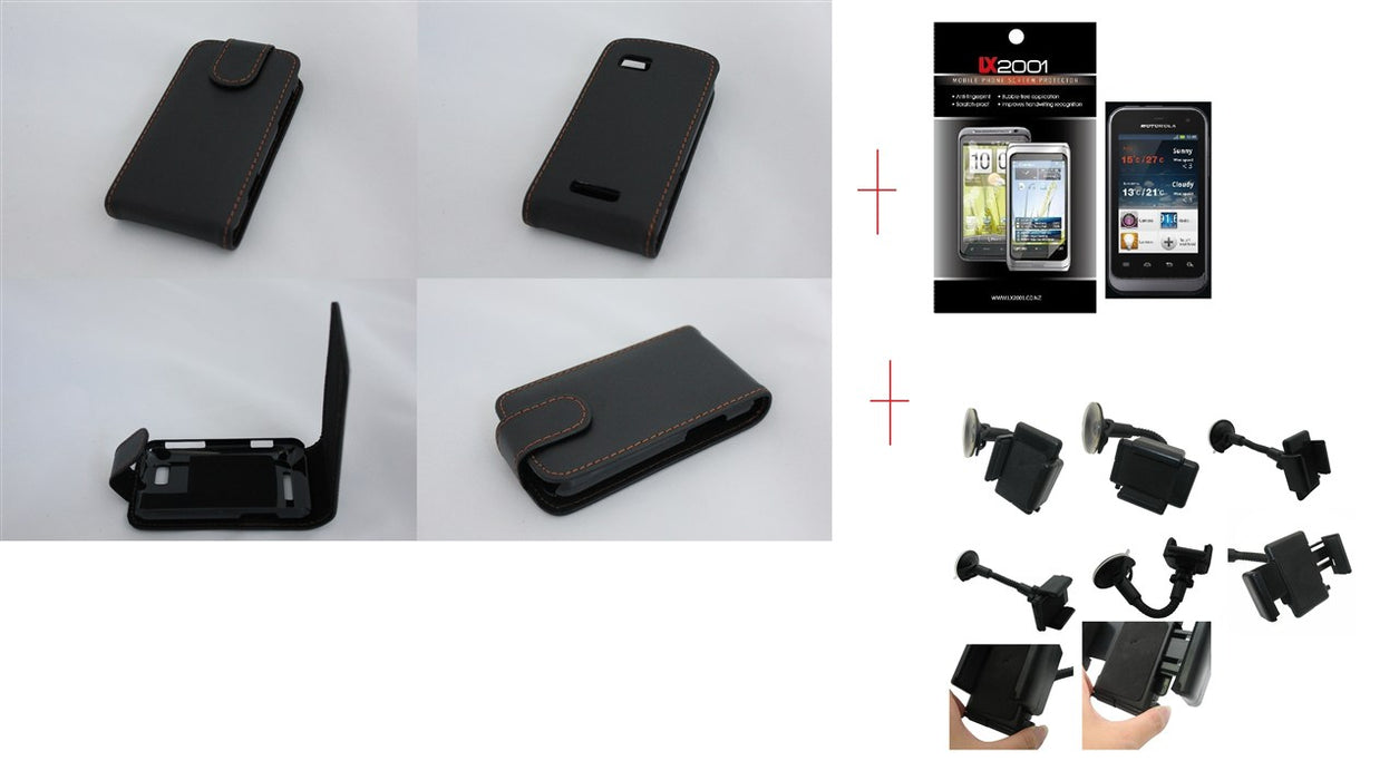 Motorola Defy Mini Leather Case Car Kit Holder