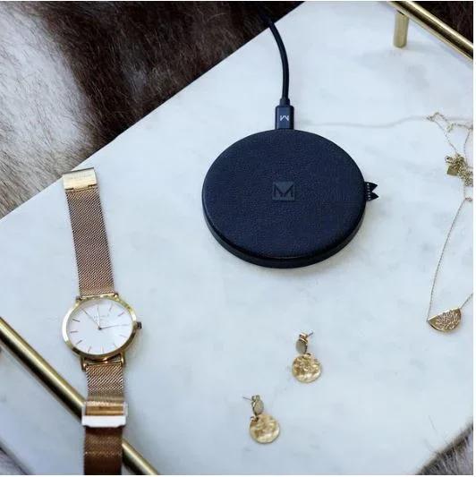 Moyork WATT 10W QI Fast Wireless Charger - Raven Black Leather MOYO-WA-QIRB - LX2001 - Homewares, Outdoor, Phone Accessories, Cases, Speakers, Headphones + More -