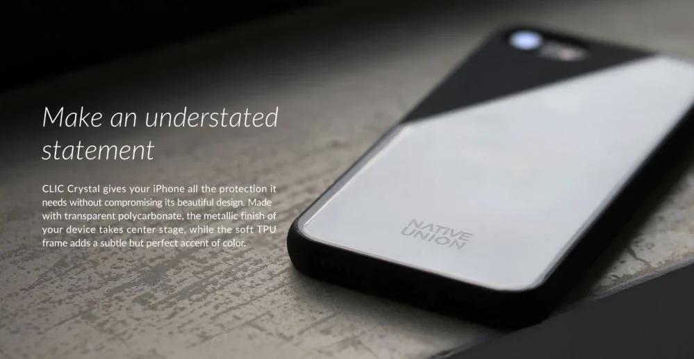 Apple iPhone 7 NATIVE UNION Clic Crystal Case CLICCRL-MAR-7 CLICCRL-OLI-7 CLICCRL-SMO-7 - LX2001 - Homewares, Outdoor, Phone Accessories, Cases, Speakers, Headphones + More -