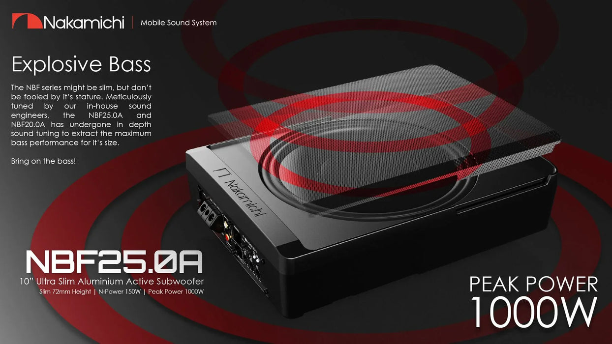 Nakamichi 10" FULL ALUMINUM ACTIVE Subwoofer - LX2001 - Homewares, Outdoor, Phone Accessories, Cases, Speakers, Headphones + More -