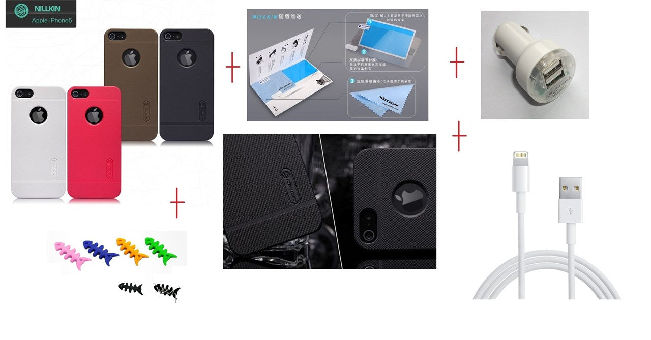 Nillkin Hard Case + Car Charger + USB iPhone 5