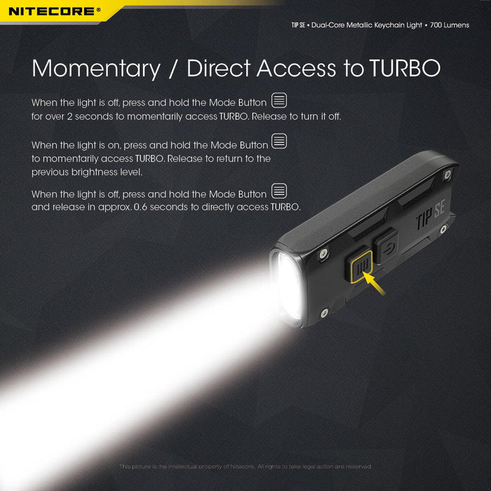 Nitecore 700 LUMEN Rechargeable KeyChain FlashLight Light - Black - LX2001 - Homewares, Outdoor, Phone Accessories, Cases, Speakers, Headphones + More -