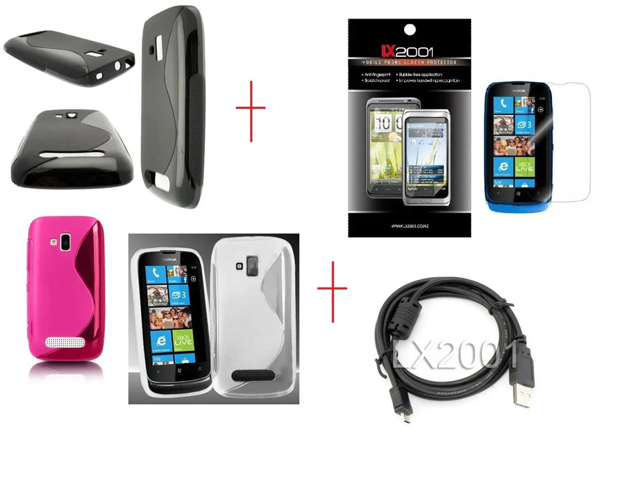 Nokia Lumia 610 Gel Case + USB PC Cable + SP - LX2001 - Homewares, Outdoor, Phone Accessories, Cases, Speakers, Headphones + More -