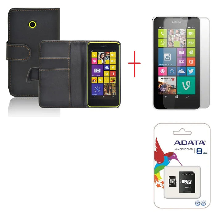 Nokia Lumia 635 Leather Case 8GB MicroSD Card - LX2001 - Homewares, Outdoor, Phone Accessories, Cases, Speakers, Headphones + More -