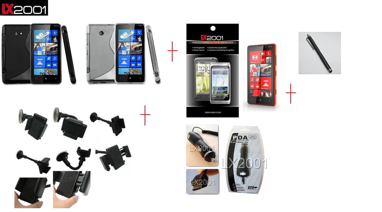 Nokia Lumia 820 Case Car Kit Holder Charger Stylus