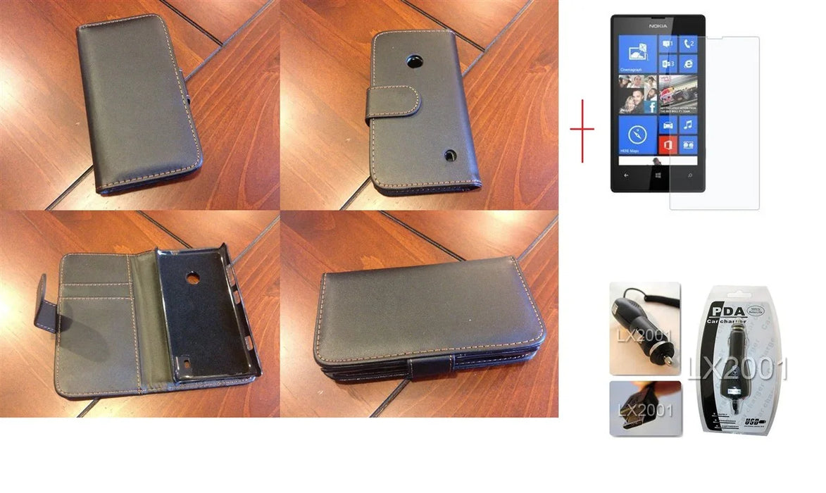 Nokia Lumia 520 Leather Case + Car Charger - LX2001 - Homewares, Outdoor, Phone Accessories, Cases, Speakers, Headphones + More -