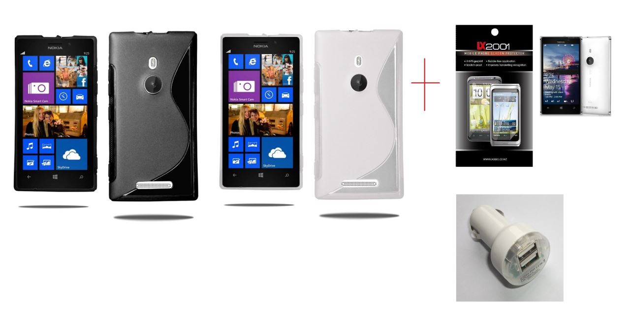 Nokia Lumia 925 Gel Case Dual USB Car Charger SP