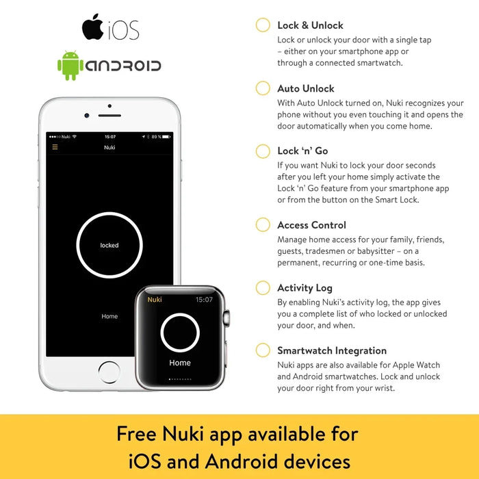 Nuki Combo (Smart Lock 2.0 + Bridge) Bluetooth Door Lock 220472 9120072081088 - LX2001 - Homewares, Outdoor, Phone Accessories, Cases, Speakers, Headphones + More -