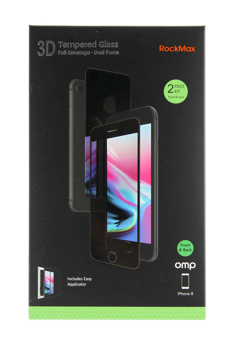 OMP iPhone SE 2020 / 8 RockMax Front + Back Glass Screen Protectors M9985K - LX2001 - Homewares, Outdoor, Phone Accessories, Cases, Speakers, Headphones + More -