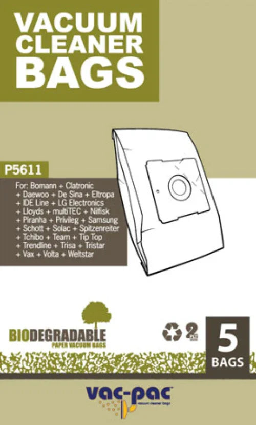 VACPAC VACUUM CLEANER BAGS P5611 - LX2001 - Homewares, Outdoor, Phone Accessories, Cases, Speakers, Headphones + More -