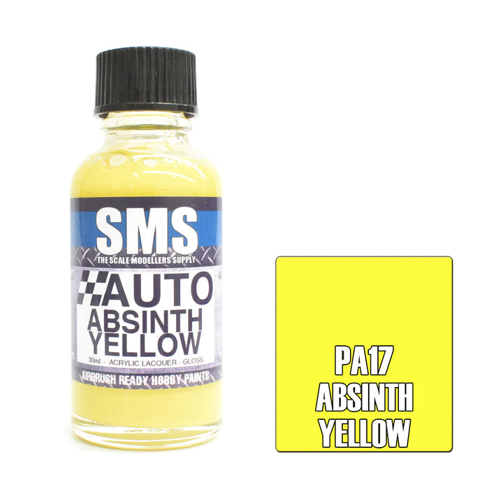 Airbrush Paint 30Ml Auto Colour Absinth Yellow Scale Modellers Supply