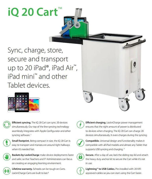 PC Locs IQ 20 Sync & Charge Cart for Apple & Other PCL7310 - LX2001 - Homewares, Outdoor, Phone Accessories, Cases, Speakers, Headphones + More -