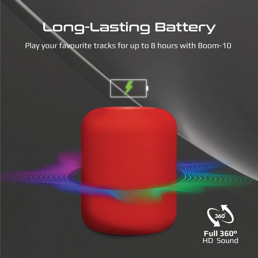 PROMATE 10W Wireless HD Bluetooth Compact Lightweight Speaker - Red - LX2001 - Homewares, Outdoor, Phone Accessories, Cases, Speakers, Headphones + More -