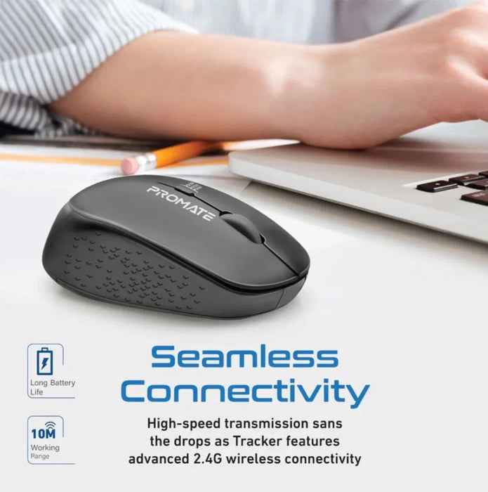 PROMATE 1600dpi Ergonomic Wireless Mouse - Black - LX2001 - Homewares, Outdoor, Phone Accessories, Cases, Speakers, Headphones + More -