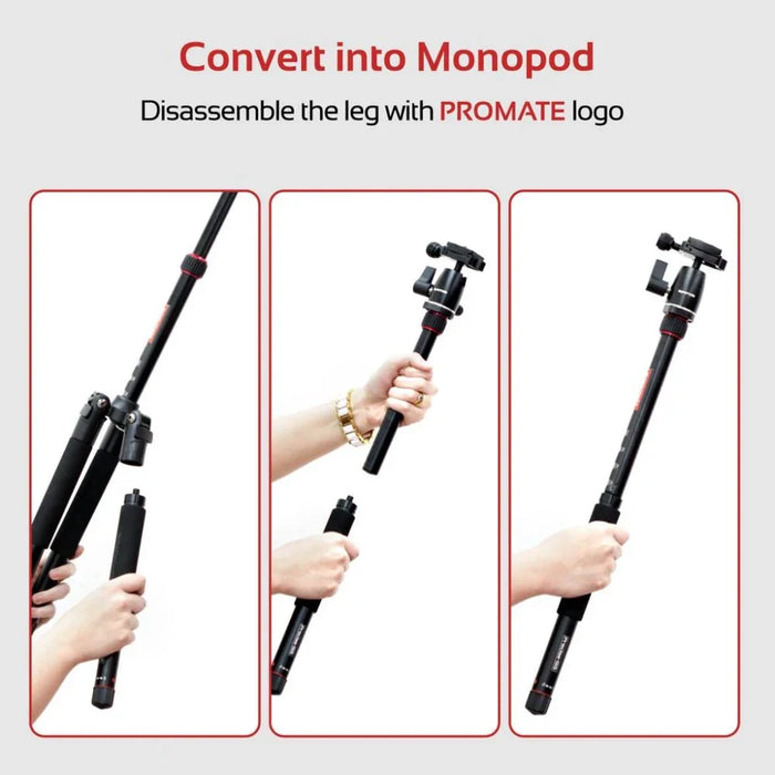 PROMATE 3-Way, 5-Section Precision Head Tripod 42 - 153cm Height adjustment - LX2001 - Homewares, Outdoor, Phone Accessories, Cases, Speakers, Headphones + More -