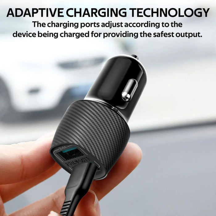 PROMATE 3.4A Dual Car Charger - Black VOLTRIP-DUO.BLK - LX2001 - Homewares, Outdoor, Phone Accessories, Cases, Speakers, Headphones + More -