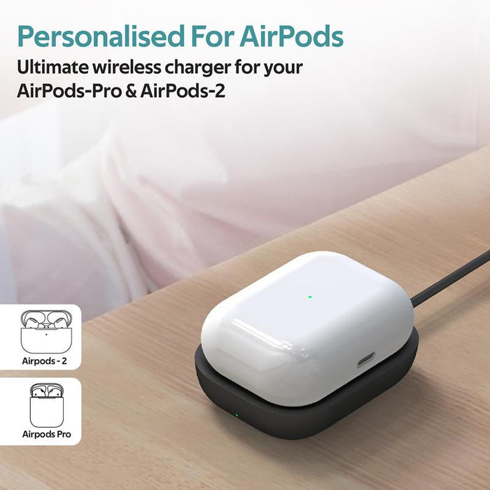 PROMATE 5W Anti-Slip Qi Wireless Charging Dock for Apple Airpods - White AURAPOD-1.WHT
