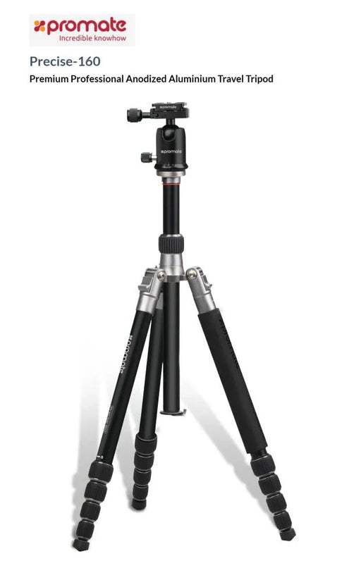 Promate Precise 160 Premium Professional Anodized Aluminium Travel Tripod PRECISE-160 - LX2001 - Homewares, Outdoor, Phone Accessories, Cases, Speakers, Headphones + More -