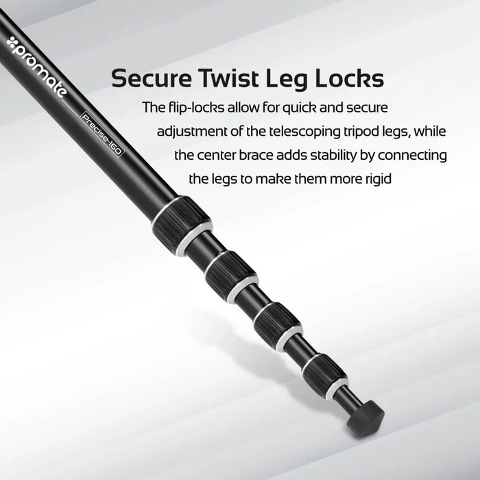 Promate Precise 160 Premium Professional Anodized Aluminium Travel Tripod PRECISE-160 - LX2001 - Homewares, Outdoor, Phone Accessories, Cases, Speakers, Headphones + More -