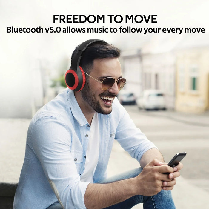 PROMATE Deep Bass Bluetooth Wireless Over-Ear Headphones - Red LABOCA.RED - LX2001 - Homewares, Outdoor, Phone Accessories, Cases, Speakers, Headphones + More -