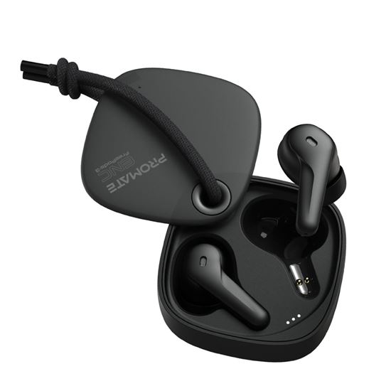 PROMATE HD Bluetooth Earbuds w/ Intellitouch and Wireless 350mAh Case - Black