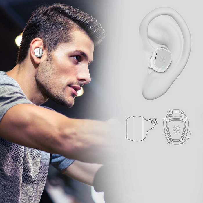 PROMATE True Stereo Bluetooth Earbuds w/ Portable Charging Case - White TRUEBLUE-2.WHT - LX2001 - Homewares, Outdoor, Phone Accessories, Cases, Speakers, Headphones + More -