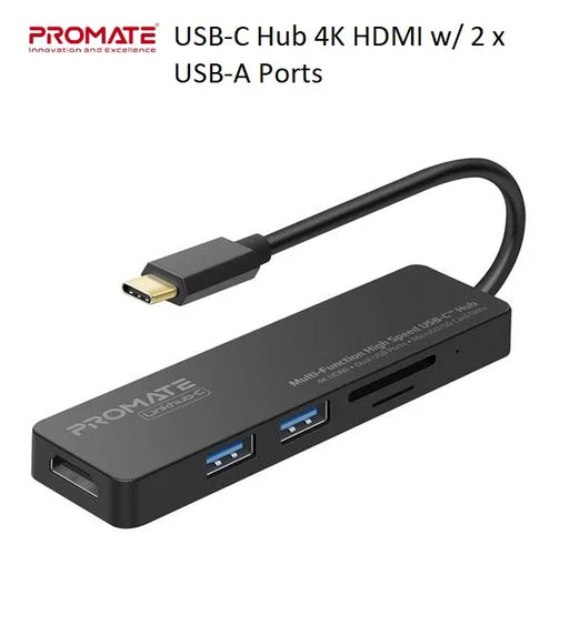PROMATE USB-C Hub 4K HDMI w/ 2x USB-A Ports - Grey LINKHUB-C.GRY - LX2001 - Homewares, Outdoor, Phone Accessories, Cases, Speakers, Headphones + More -