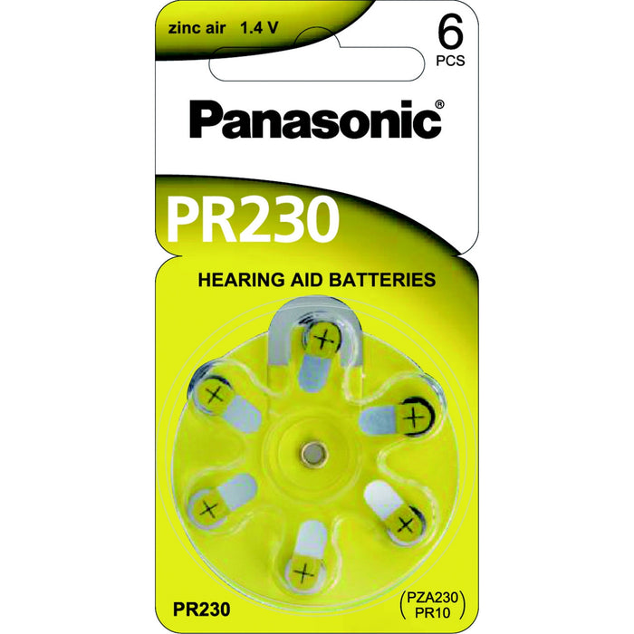 Panasonic Hearing Aid 10 PR230H Batteries 6 Pack PR-230HEP/6C