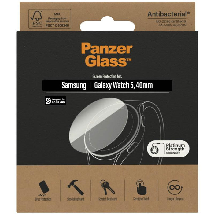 PanzerGlass Antibacterial Screen Protector for Samsung Galaxy Watch 5 (40mm)