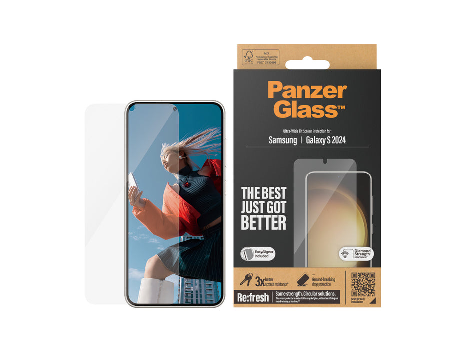 PanzerGlass Samsung Galaxy S24 6.2" UltraWide Fit w/ Aligner Screen Protector